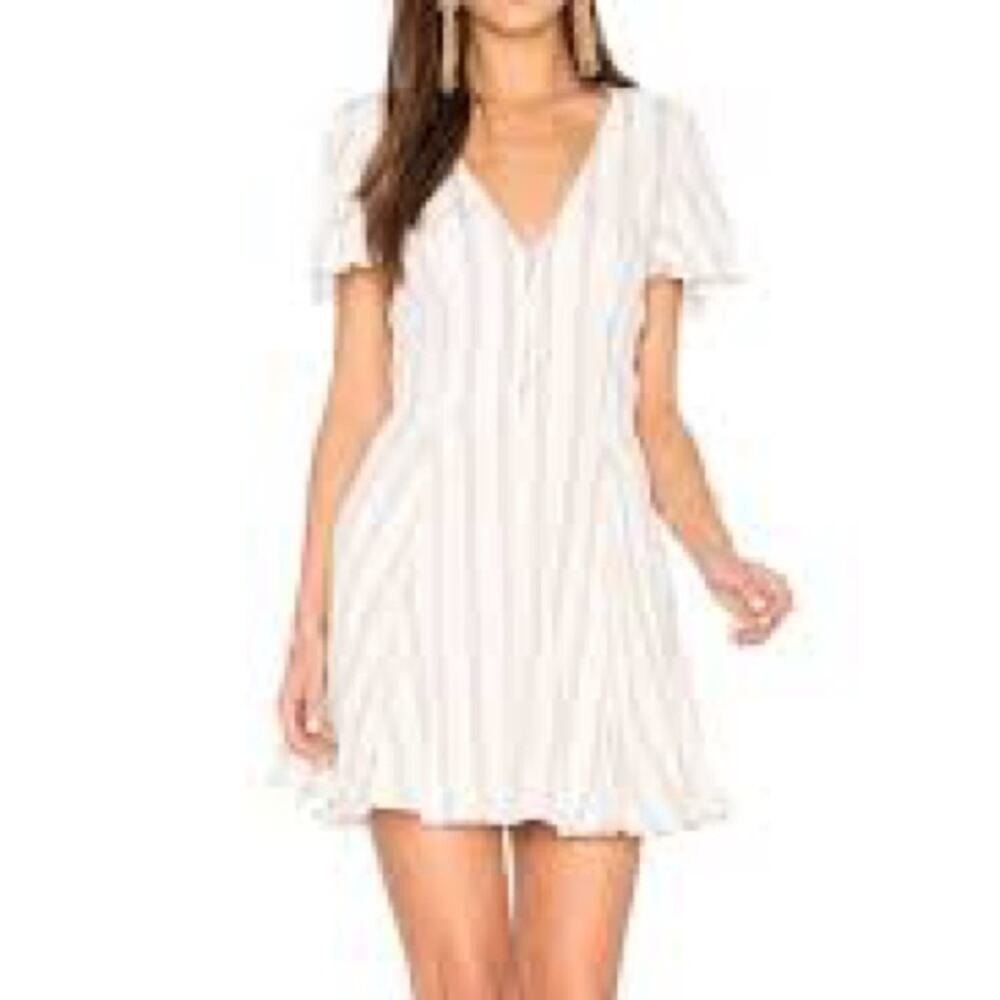 Privacy Please Denny Dress in Muted Stripe Print - Size Small